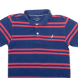 NAUTICA Boys Polo Shirt Blue Striped L For Cheap