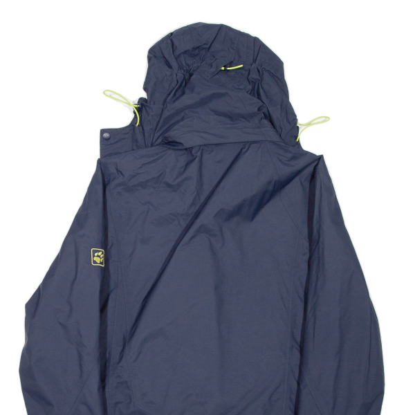 JACK WOLFSKIN Womens Rain Jacket Blue Hooded UK 14 Online