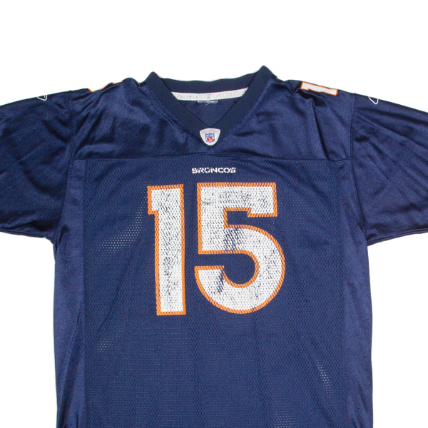 REEBOK Denver Broncos Mens Jersey Blue USA V-Neck Nylon XL For Cheap