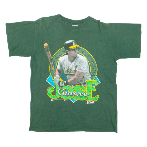 SALEM SPORTSWEAR MLB Oakland Athletics Jose Canseco Mens T-Shirt Green 90s USA M Supply