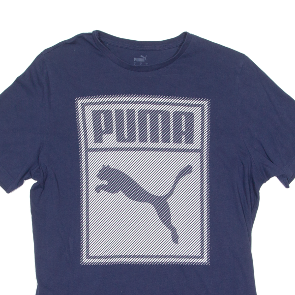 PUMA Mens T-Shirt Blue Crew Neck L Discount