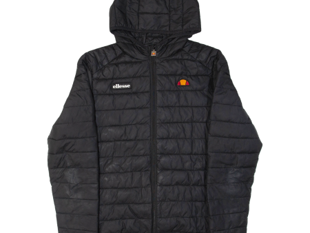 ELLESSE Mens Puffer Jacket Black Hooded M Discount