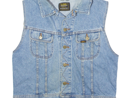 LEE Womens Denim Waistcoat Blue L Cheap