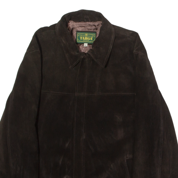 TARGA Mens Jacket Brown Leather Suede 90s M Cheap