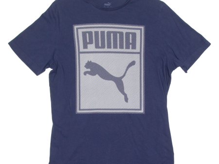 PUMA Mens T-Shirt Blue Crew Neck L Discount