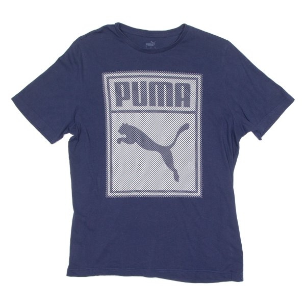 PUMA Mens T-Shirt Blue Crew Neck L Discount