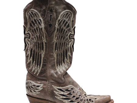 CORRAL Cowboy Boots Grey Leather Womens UK 6.5 For Sale