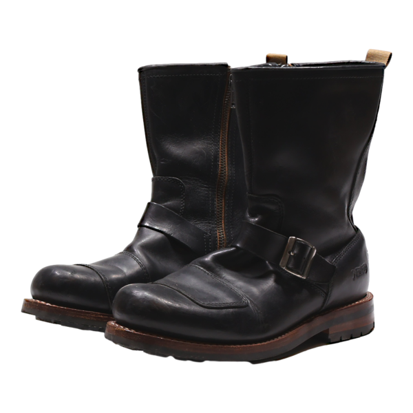 CLARKS Biker Boots Black Leather Mens UK 10.5 Online Hot Sale