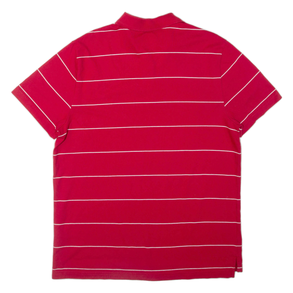 NIKE Mens Polo Shirt Red Striped XL Online