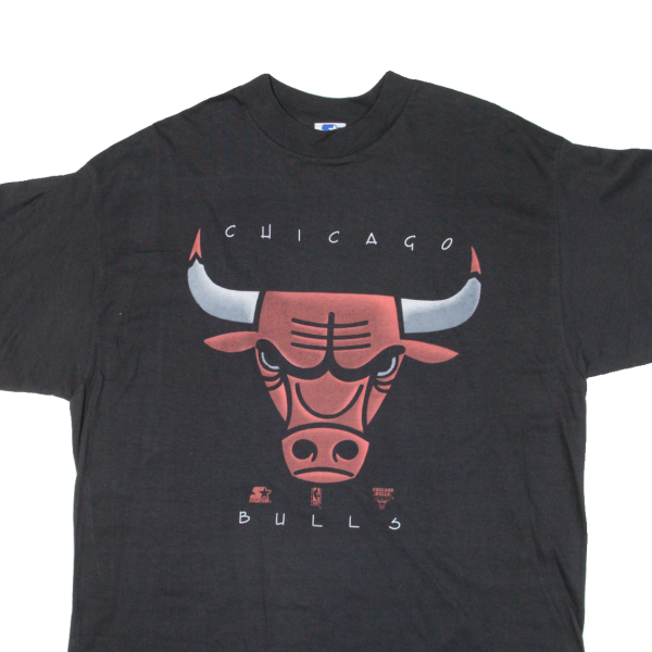 STARTER Chicago Bulls Mens T-Shirt Black USA XL Fashion