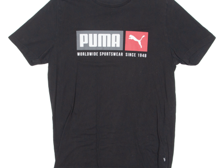 PUMA Mens T-Shirt Black Crew Neck L For Cheap