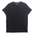 TOMMY HILFIGER Slim Fit Mens T-Shirt Black XL Hot on Sale