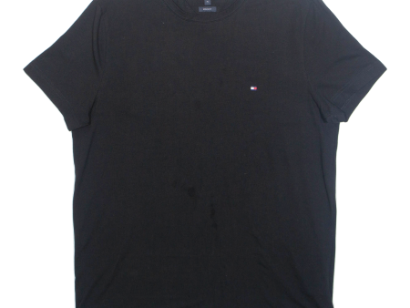 TOMMY HILFIGER Slim Fit Mens T-Shirt Black XL Hot on Sale