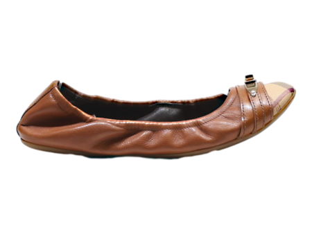 BURBERRY Ballet Shoes Brown Leather Womens UK 5 Online