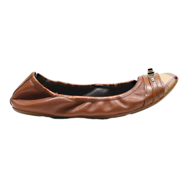 BURBERRY Ballet Shoes Brown Leather Womens UK 5 Online