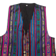 Mens Waistcoat Black Knit 90s Crazy Pattern L Online Sale