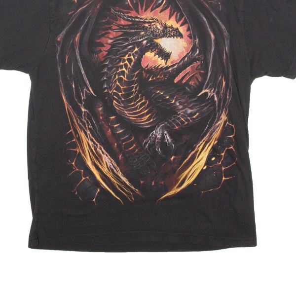 SPIRAL Dragon Mens T-Shirt Black Crew Neck XL Supply