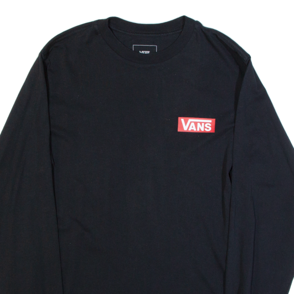 VANS Mens T-Shirt Black Long Sleeve S Online now