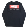 VANS Mens T-Shirt Black Long Sleeve S Online now