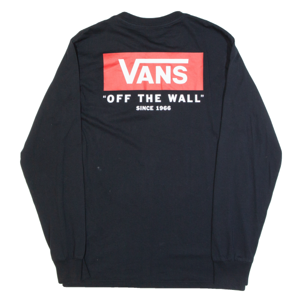 VANS Mens T-Shirt Black Long Sleeve S Online now