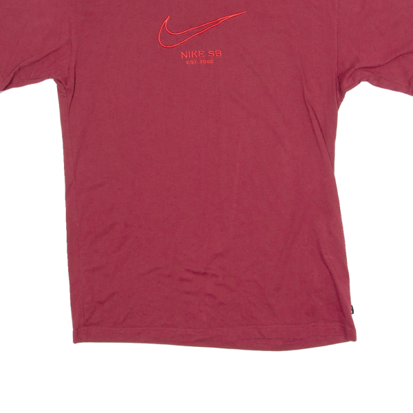 NIKE SB Loose Fit Mens T-Shirt Maroon Crew Neck XS Online