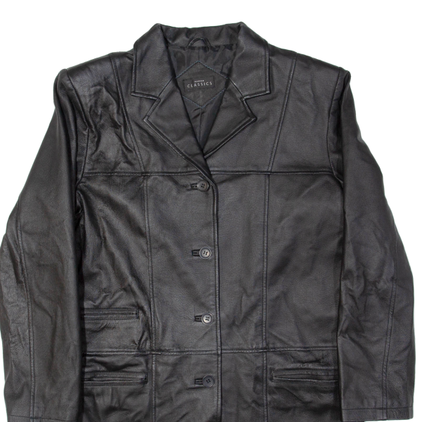 MODERN CLASSICS Womens Jacket Black Leather UK 14 on Sale