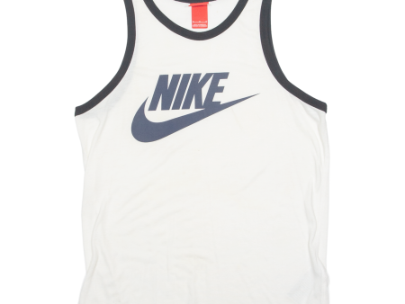 NIKE Mens Vest White Sleeveless Crew Neck M Cheap