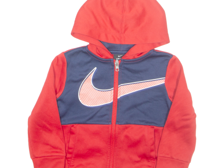 NIKE Dri-fit Boys Track Jacket Red Hooded 2Y Online Sale