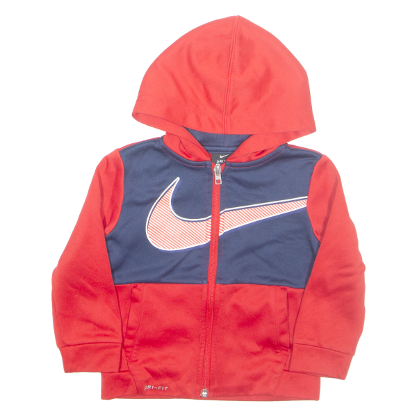 NIKE Dri-fit Boys Track Jacket Red Hooded 2Y Online Sale