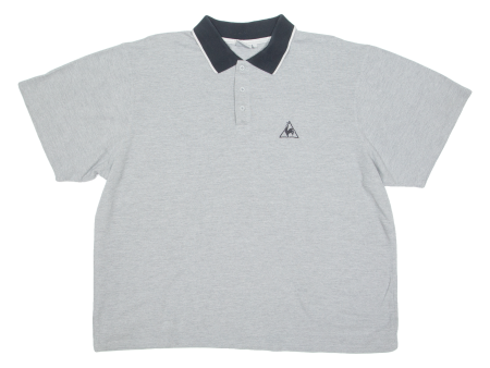 LE COQ SPORTIF Mens Polo Shirt Grey 3XL For Discount