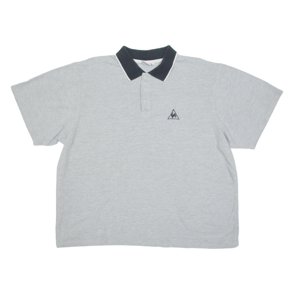 LE COQ SPORTIF Mens Polo Shirt Grey 3XL For Discount