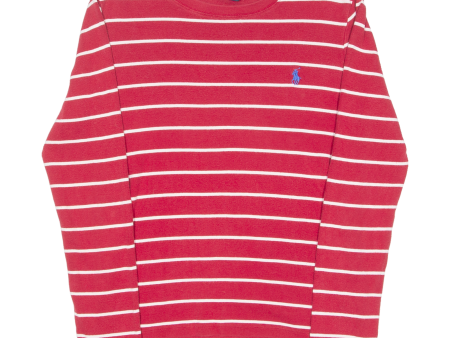 POLO RALPH LAUREN Striped Womens T-Shirt Red Long Sleeve L Online