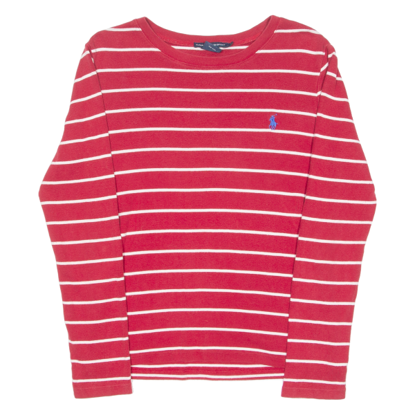 POLO RALPH LAUREN Striped Womens T-Shirt Red Long Sleeve L Online