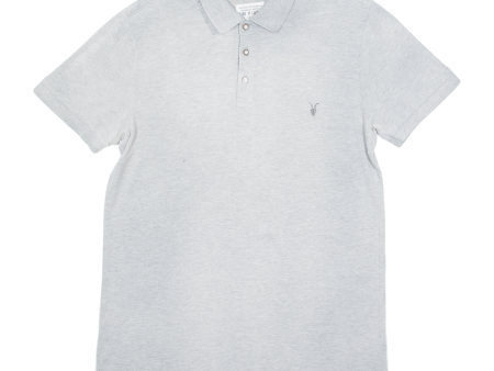 ALL SAINTS Mens Polo Shirt Grey XL For Cheap