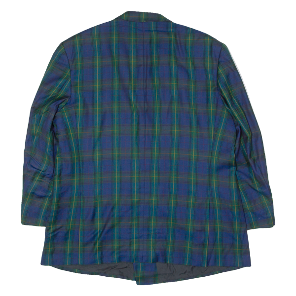 DESCH Mens Blazer Jacket Blue Wool 90s Plaid 2XL on Sale