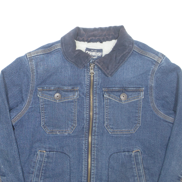 OSH KOSH B GOSH Boys Sherpa Lined Denim Jacket Blue 8Y Online now