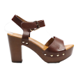 GRACELAND Block Heels Brown Leather Womens UK 5 Online