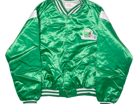 SWINGSTER Philadelphia Eagles Mens Bomber Jacket Green Satin Nylon 90s USA XL Hot on Sale