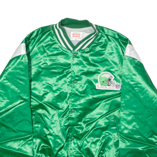 SWINGSTER Philadelphia Eagles Mens Bomber Jacket Green Satin Nylon 90s USA XL Hot on Sale