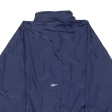 REEBOK Mens Rain Jacket Blue Nylon 90s Hooded L Fashion