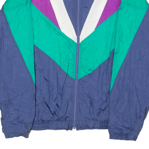 BLAZER Mens Shell Jacket Blue Nylon 90s Chevron L Cheap