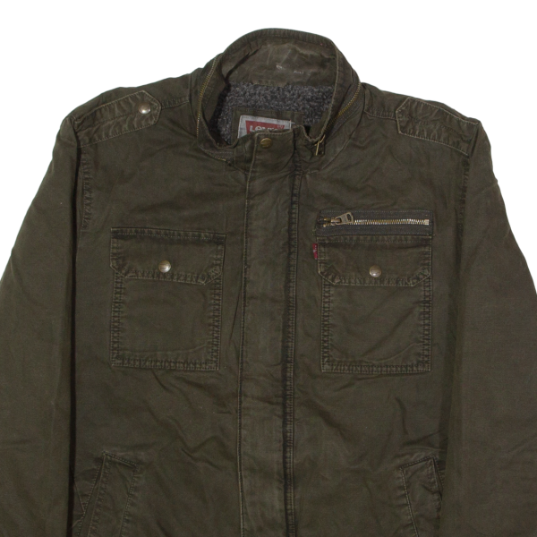 LEVI S Mens Jacket Green Canvas XL Online Hot Sale