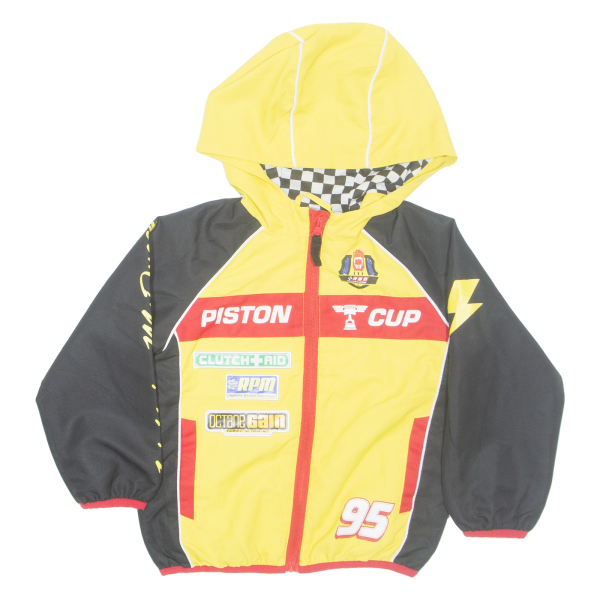 DISNEY Cars Lightning Mcqueen Boys Track Jacket Yellow Hooded 4Y Fashion