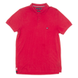 TOMMY HILFIGER Slim Fit Mens Polo Shirt Red S For Cheap