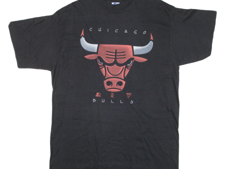 STARTER Chicago Bulls Mens T-Shirt Black USA XL Fashion