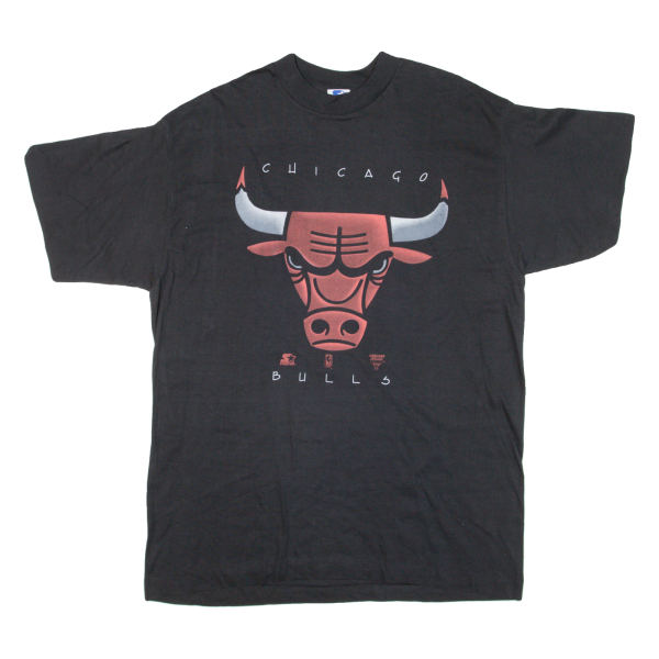 STARTER Chicago Bulls Mens T-Shirt Black USA XL Fashion