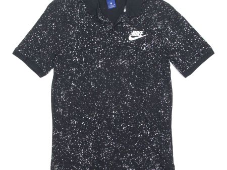 NIKE Mens Polo Shirt Black Crazy Pattern S For Cheap