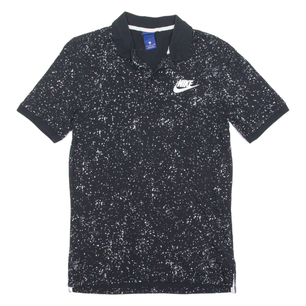 NIKE Mens Polo Shirt Black Crazy Pattern S For Cheap