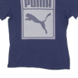 PUMA Mens T-Shirt Blue Crew Neck L Discount