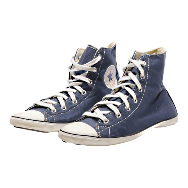 CONVERSE High Top Trainers Blue Canvas Womens UK 5 For Cheap